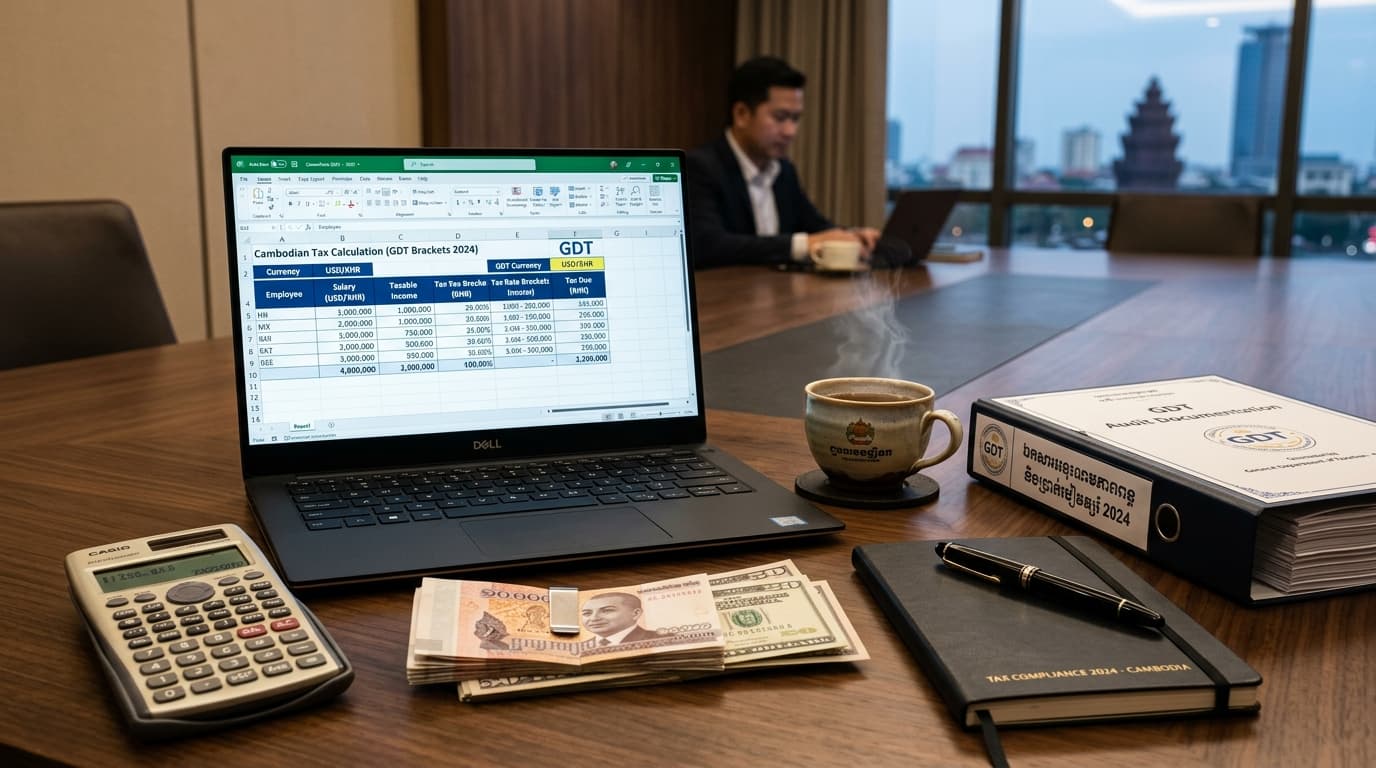 Cambodia Tax on Salary (ToS): 2024–2026 GDT Brackets, Deductions & Bilingual Payroll Calculations — AttendKH