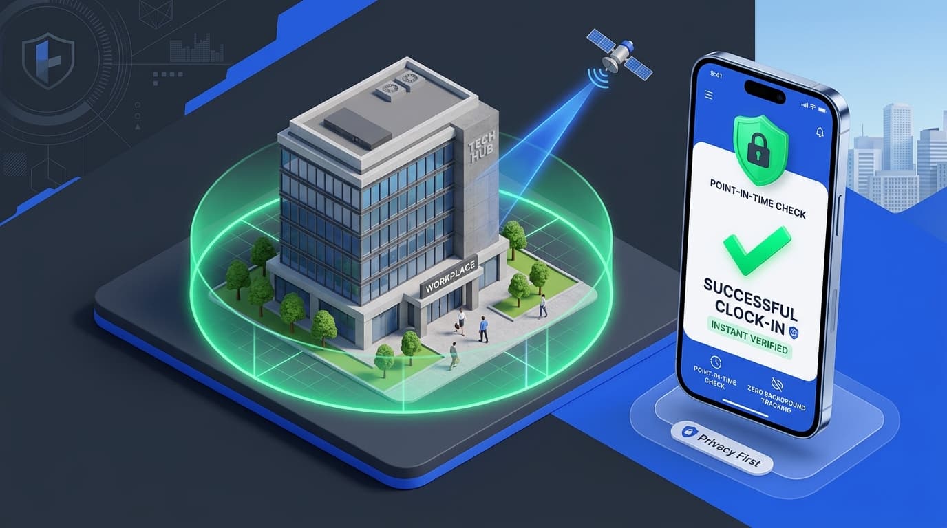 AttendKH Point-in-Time GPS Geofence Architecture vs Zero Background Tracking